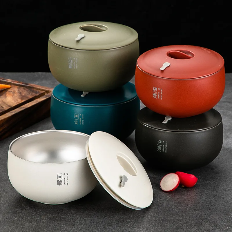 316 Korean Stainless Steel Rice Bowl Soup Instant Noodle Anti-scalding Household Kids Small Kitchen Tableware |