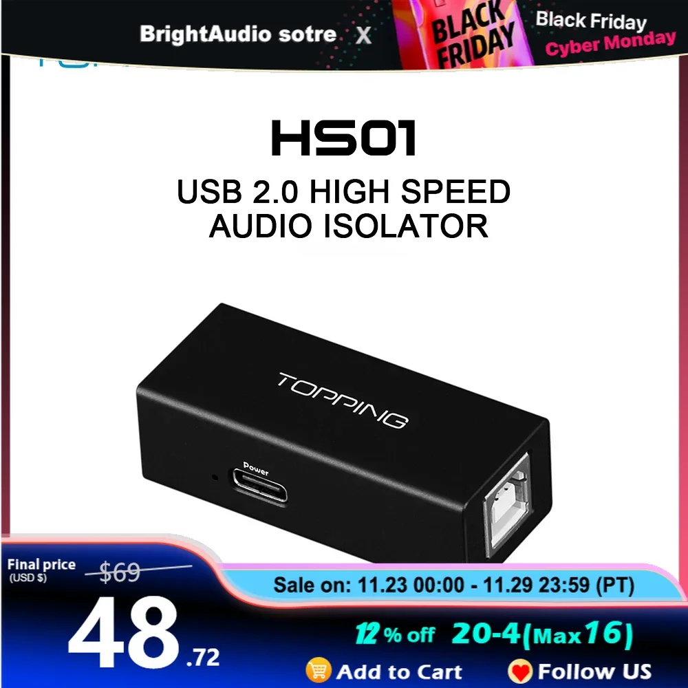 

TOPPING HS01 USB 2.0 High Speed Audio Isolator