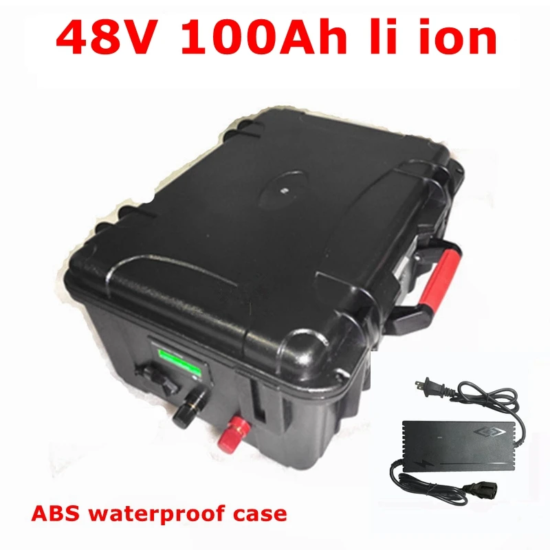 

MLG lithium ion 48V 100AH battery pack not 48V 200AH li ion BMS for 4500w scooter bike EV golf cart inverter solar + 10A charger