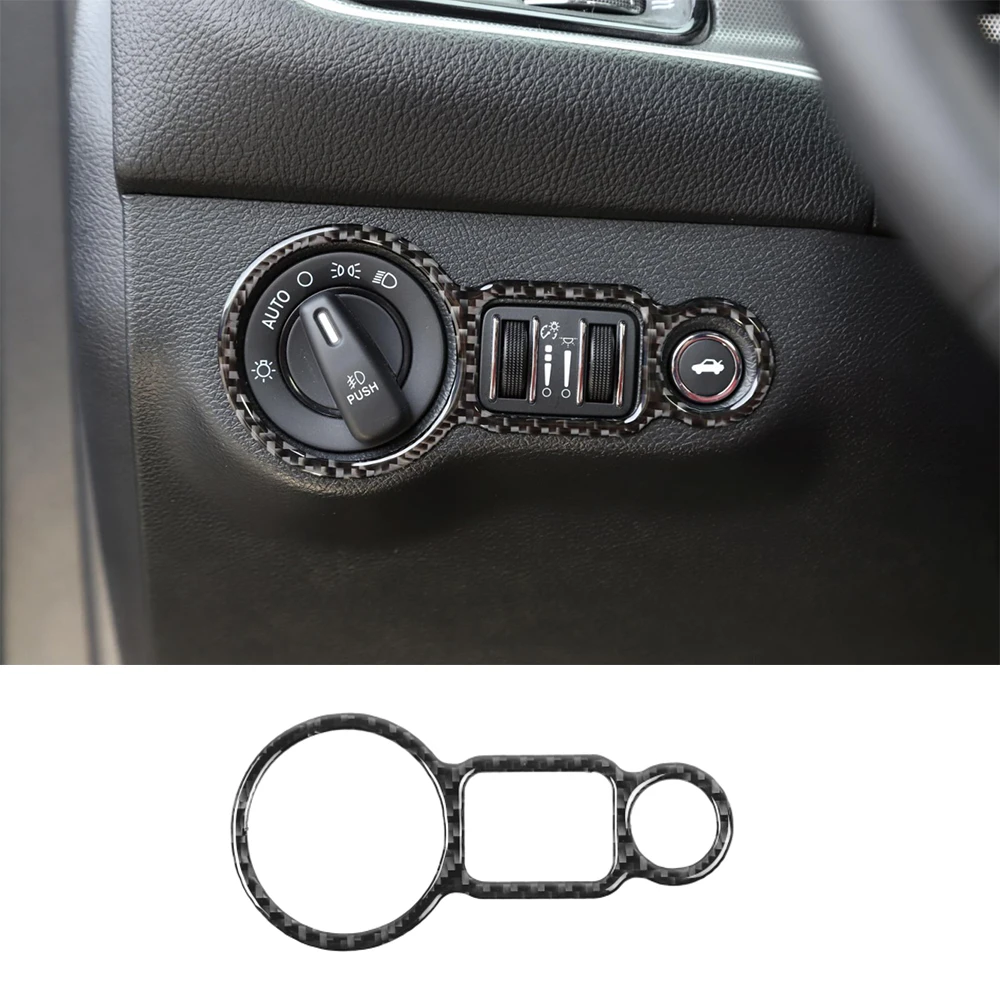 

Мягкая отделка переключателя фары из углеродного волокна для Dodge Challenger 2015-2022, аксессуары для салона автомобиля