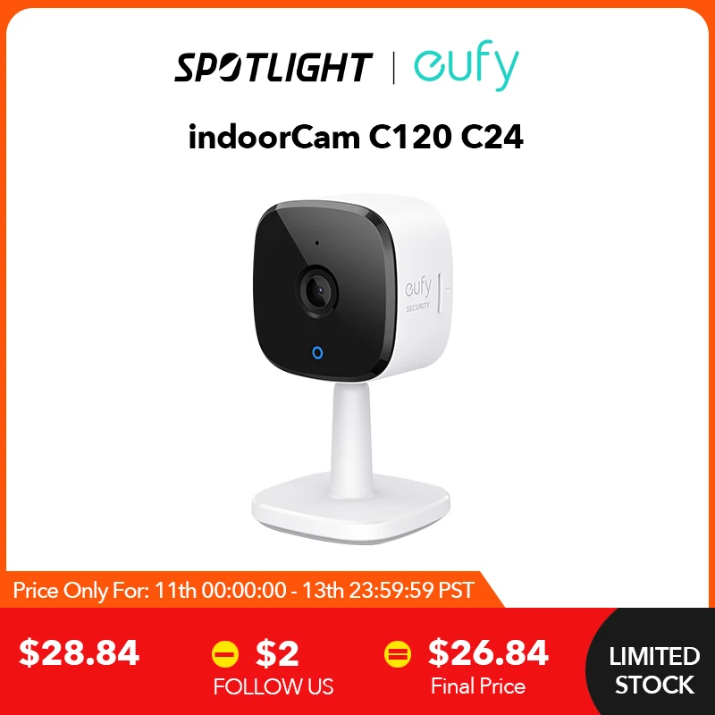 Eufy Security Solo Indoorcam C24 Telecamera Ip Wifi 2K Telecamera Audio A 2 Vie Wi-Fi Human Pet Ai Works Ausiliari Vocali Visione Notturna Cam