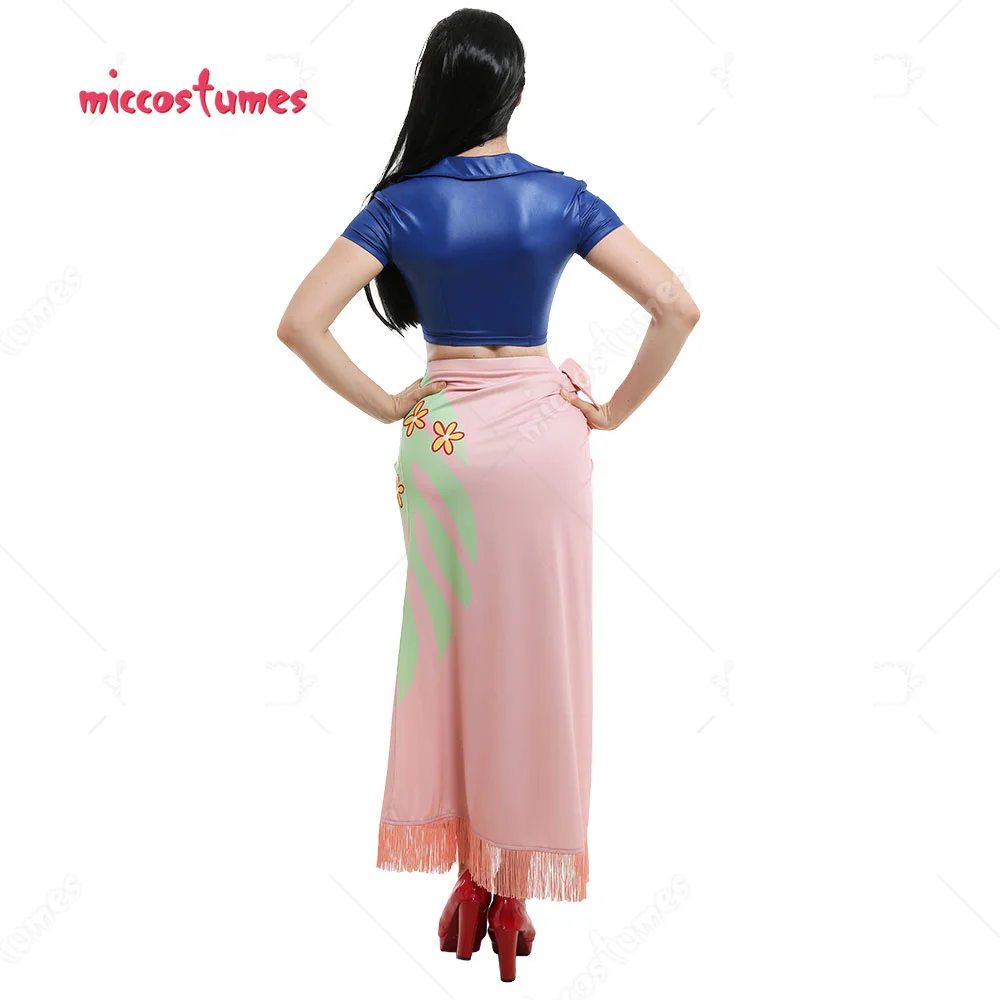 Women's One Piece Nico Robin Top and Floral Pattern Wrap Skirt Cosplay Costume Outfit Decorated with Tassel Outfits