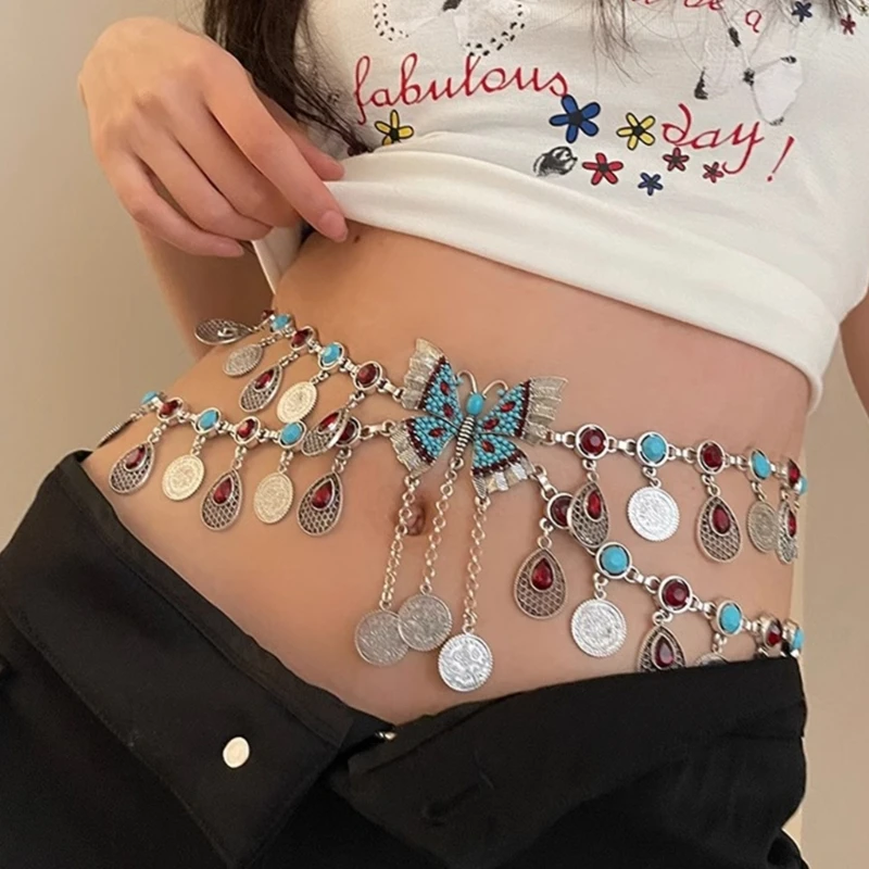 Пояс-цепочка для женщин цепочка на талию сложная подвеска платья поясная