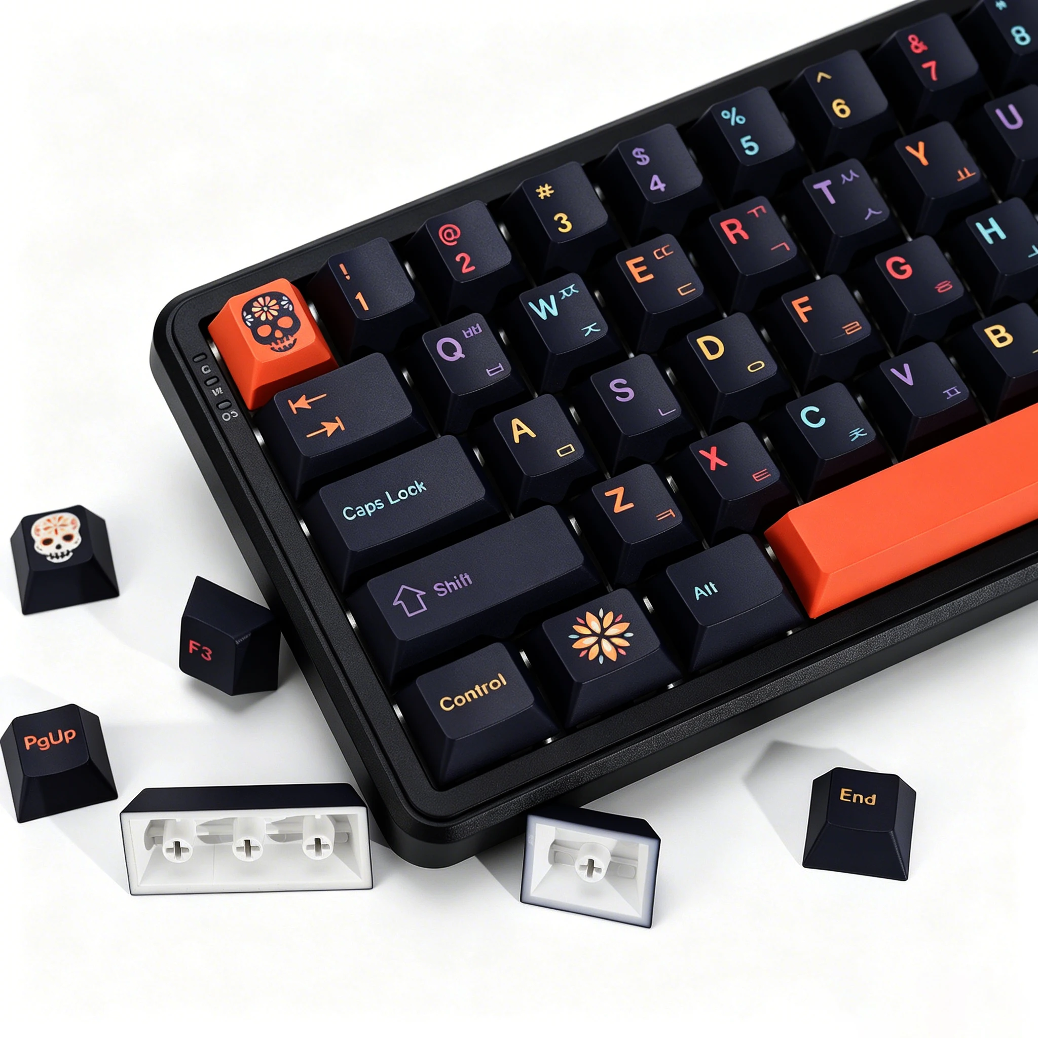 Фото Комплект кейкапов KBDiy GMK: корейские ретро-кейкапы GMK Mictlan Cherry Profile PBT ISO для магнитных переключателей, 60 клавиш, для игровой механической клавиатуры №2