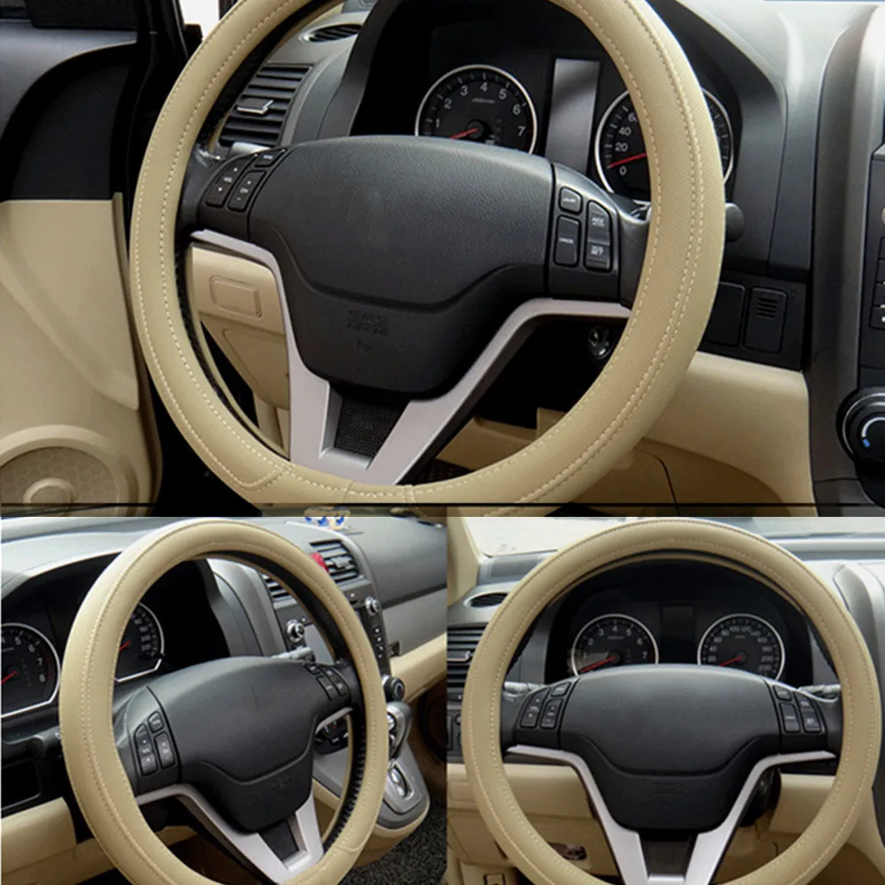 

Universal Car Steering Wheel Cover Skidproof Auto Steering- Wheel Cover Anti-Slip Embossing Leather Car-styling Car Accessories