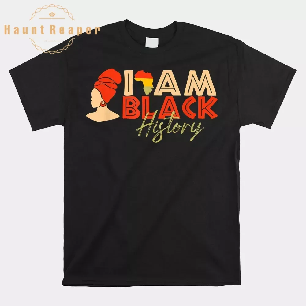 Мужская футболка с надписью Haunt Reaper I'm Black History черная волшебная Женская для