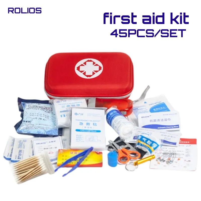 

Rolios Frist aid kit emergency kit bandage travel kit medicine bag 45pcs Set