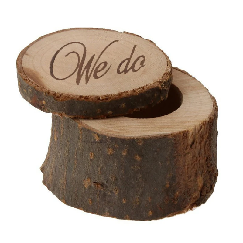

WE DO Wooden Wedding Ring Box With Lace Engagement Holder Rustic Valentine's Day Party Table Home Decoration Centerpieces Decor