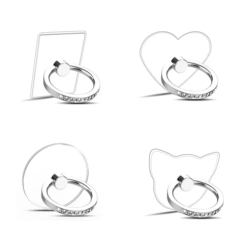 Кольцо-держатель для сотового телефона с бриллиантами, прозрачный держатель на палец, Поворот на 360 градусов, подставка, совместимые с iphone