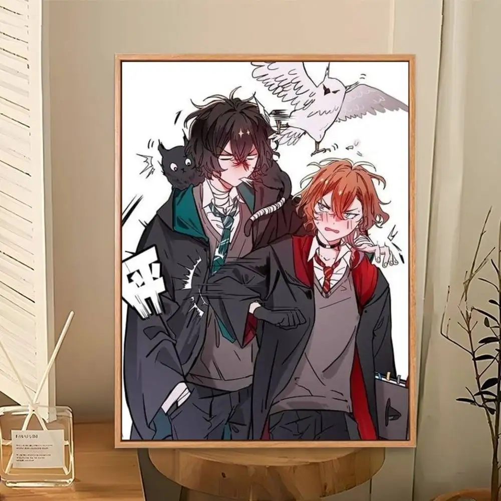 Фото Постер Fanart Soukoku D-Dazai C-Chuuya: Идеальный космический стикер-наклейка для офиса, домашнего кинотеатра, декора стен, стильный подарок №2