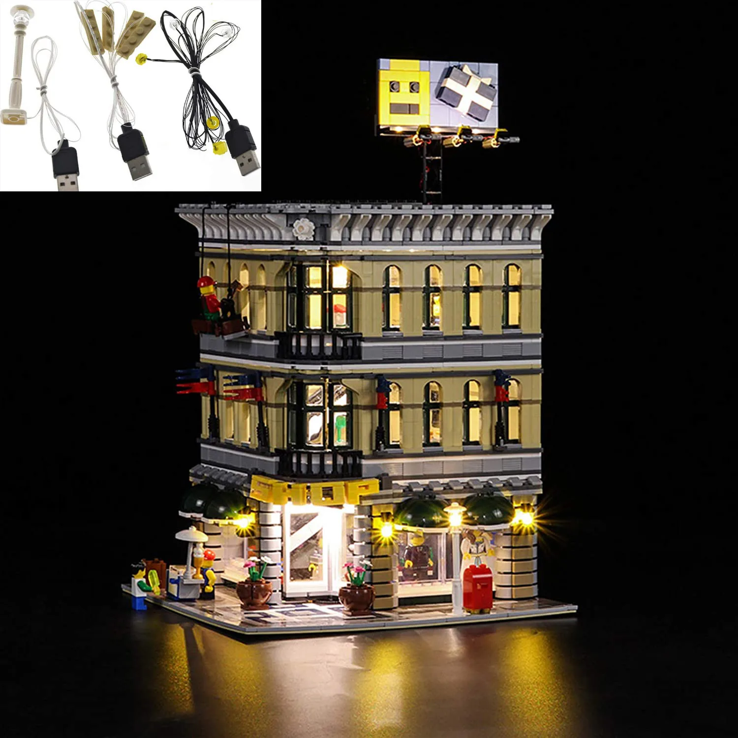 Набор USB со светодиодный Ной подсветкой для конструктора Lego 10211 (не входит в