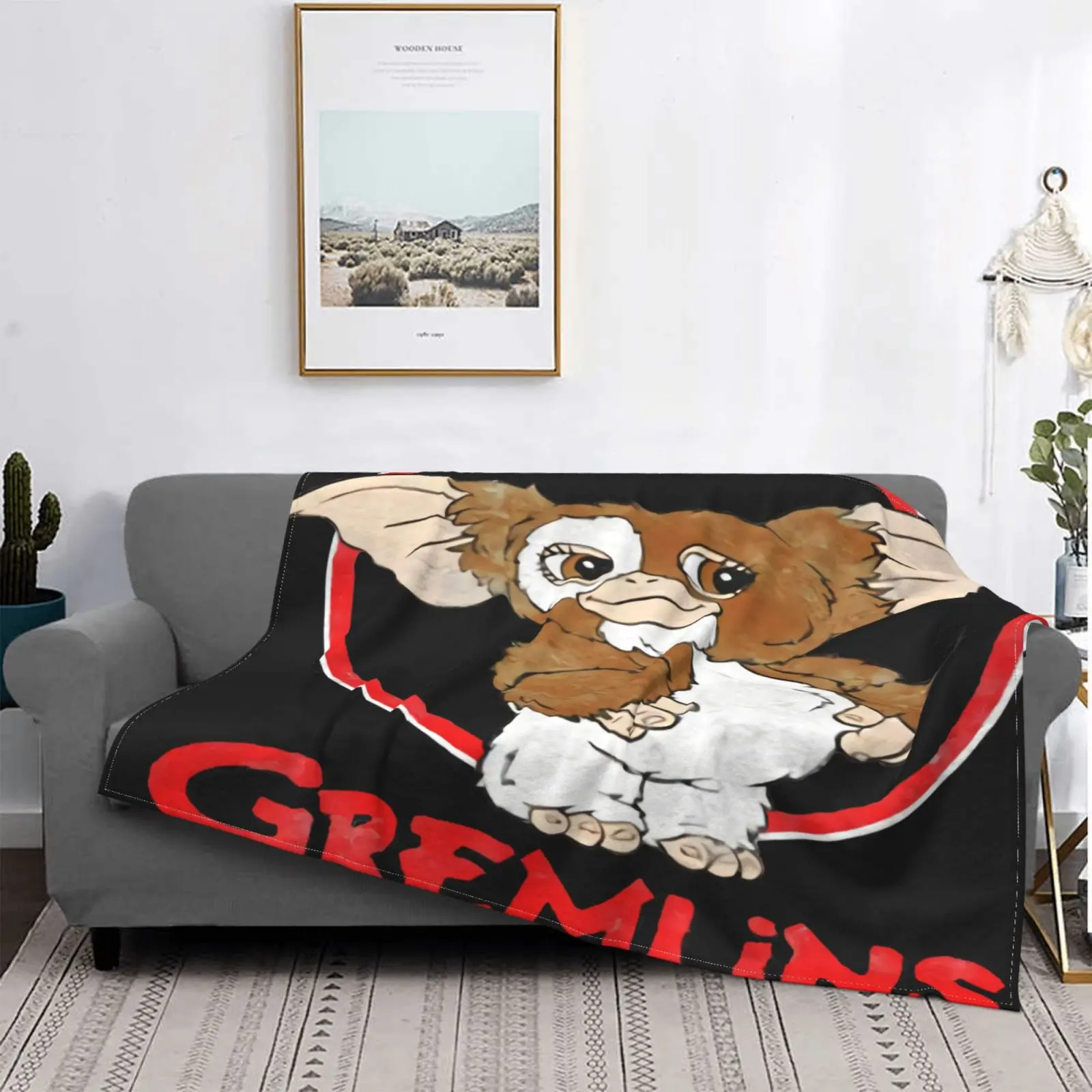 

Gremlins Gizmo, научная фантастика, плакат, серое одеяло, покрывало на кровать, покрывала, полотенце, пляжное пушистое зимнее покрывало для кровати...