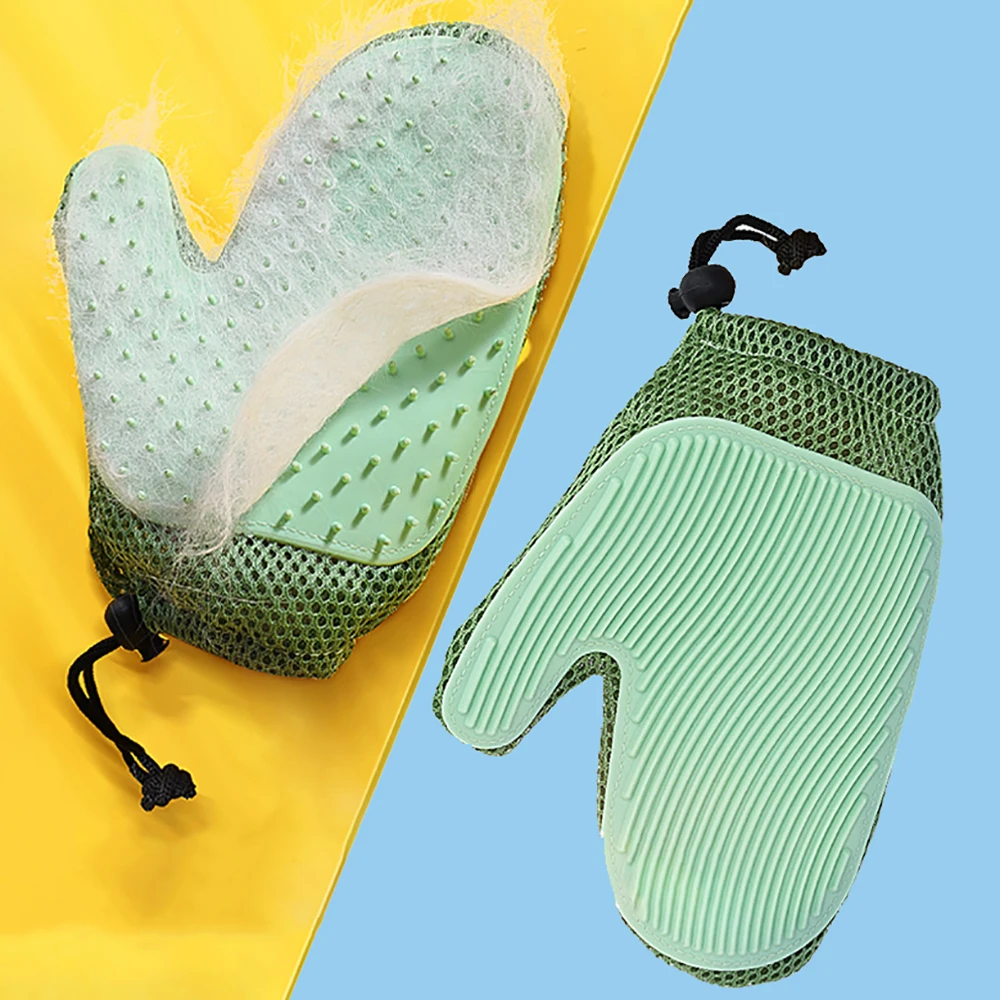

Pet Glove Cat Hair Grooming Care Remover Comb 2 in 1 Shedding Massage Glove Self Cleaning Hair Brush Dog Accessories Supplies
