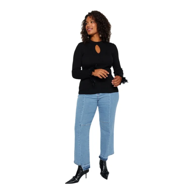 Trendyol TYZA Женский кардиган больших размеров с v-образным вырезом и стандартными