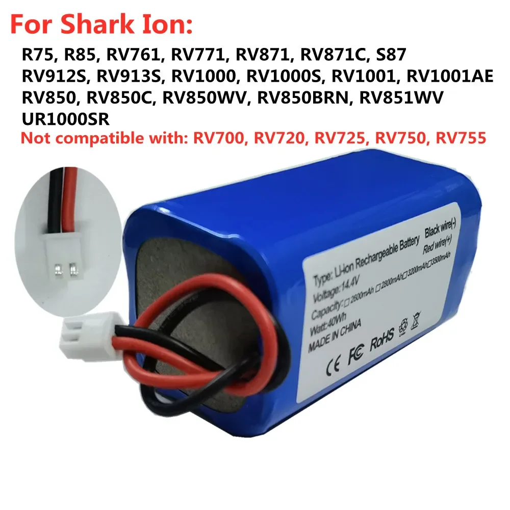 RVBAT850 для Shark ION RV850C RV850WV RV850BRN RV851WV UR1000SR RV700_N RV720_N RV725_N RV750_N аккумуляторы
