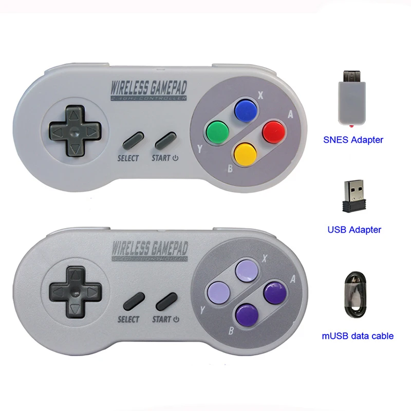 

Беспроводные джойстики 2,4 ГГц Джойстик контроллер для SNES Super Nintendo классический мини консоль аксессуары для дистанционного управления