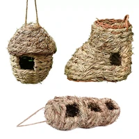 11 styles birds nest bird cage natural grass egg cage bird house outdoor decorative weaved hanging parrot nest houses