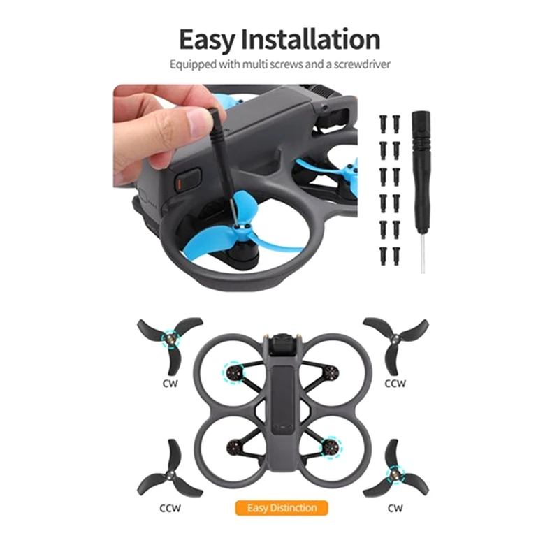 4 пары лопастей пропеллера для Avata 2 лопасти 3032S легкие мини-аксессуары крыльев