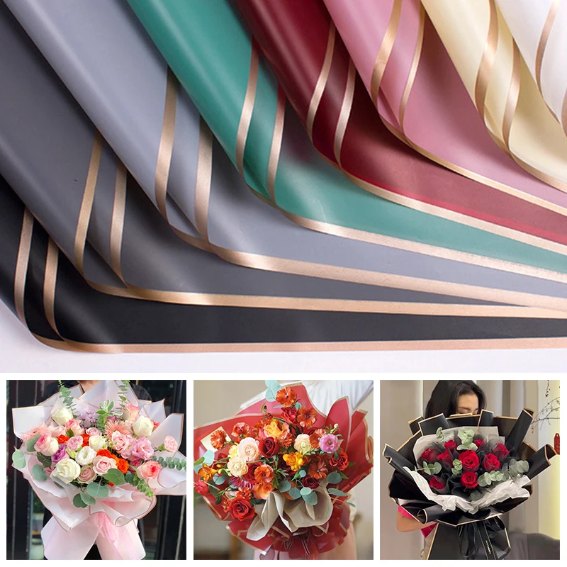 

20PCS Flower Wrapping Paper Thick Phnom Penh Jelly Film Matte for Florist Bouquet Wrapping Translucent Waterproof Craft Paper