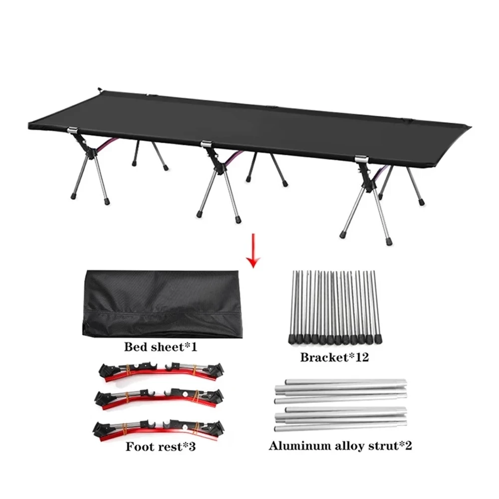Сверхпрочная легкая складная кровать для кемпинга с регулируемой высотой