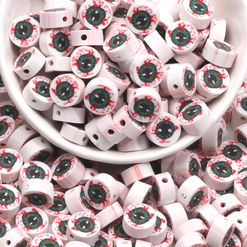 20 шт. ужасные бусины-разделители на Хэллоуин бусины из полимерной глины сглаза