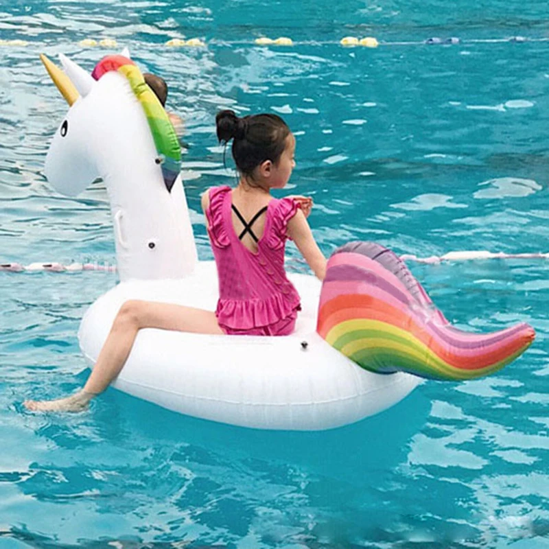 

Inflatable Unicorn Swimming Float Baby Floating Row Chair Thickening Swimming Ring Pool Toys Swim Ring Water For Children Kids