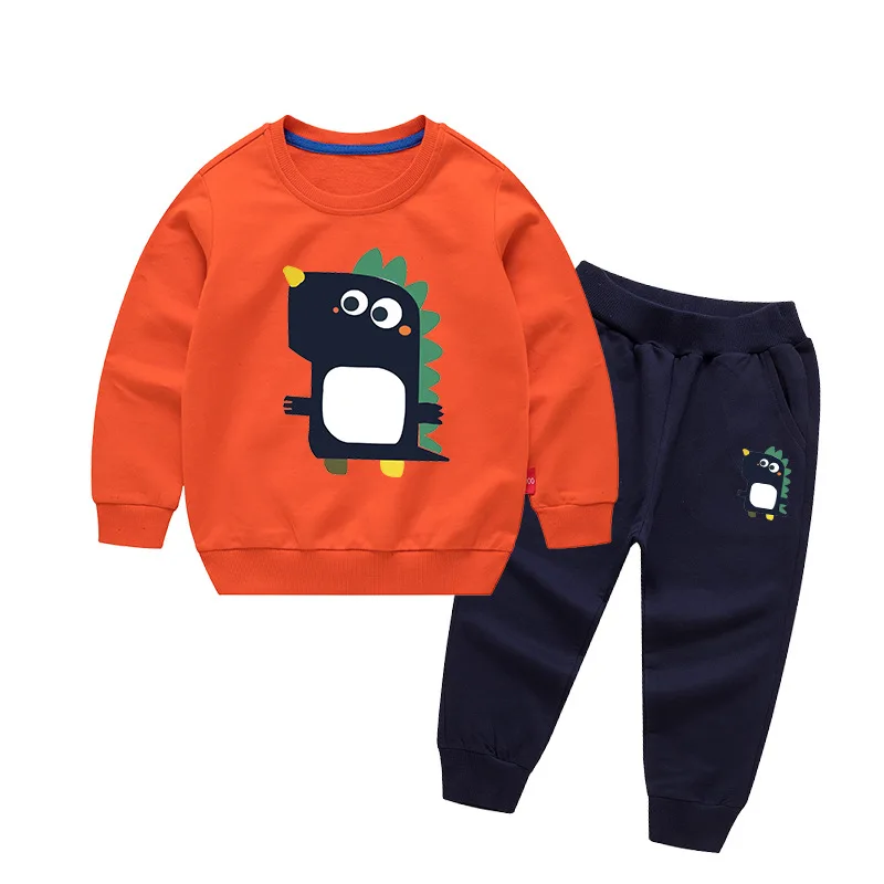 

ZWY1949 Autumn Boys Girls Clothing Cartoon Casual Long Sleeve T-Shirt + Pants 2 Pieces Children's Sports Clothes Set