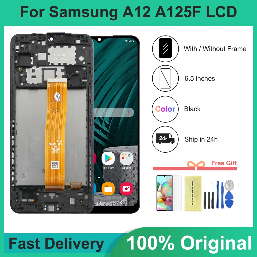

6.5'' Original For Samsung Galaxy A12 LCD SM-A12F SM-A12F/DSN LCD Display Touch Screen Digitizer Assembly For Samsung A125 lcd