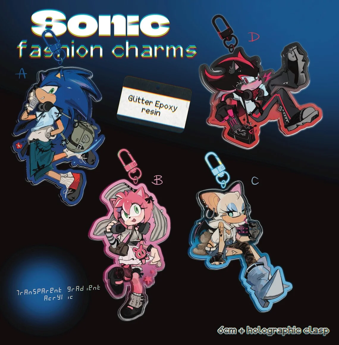 Фото Акриловый кулон Sonic Fashion, коллекция для фанатов аниме №1