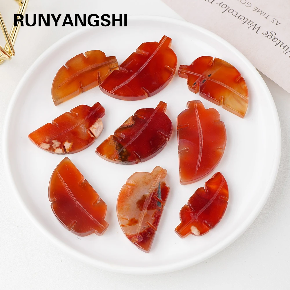 

Резьба в форме листа красного агата, поделки из сердолика для изготовления ожерелья, ювелирных изделий