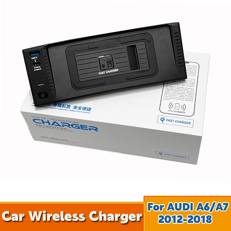 Car Wireless Phone Charger Holder For Audi A6 S6 RS6 A7 S7 RS7 C7 2012-2018 Fast Charing Accessories Plate Mobile TYPE-C/USB