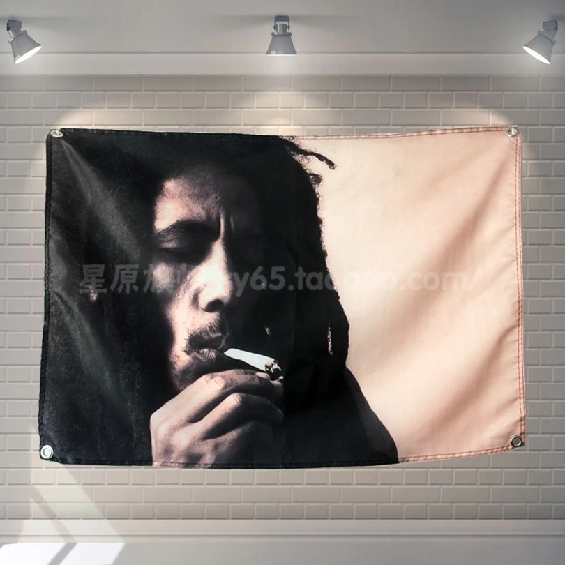 

"BOB MARLEY" Big size rock band Sign retro poster 56X36 inches HD Banners Flags cloth art Living room decor
