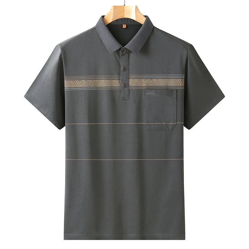 Рубашка-поло мужская с коротким рукавом деловой брендовый топ свободного покроя