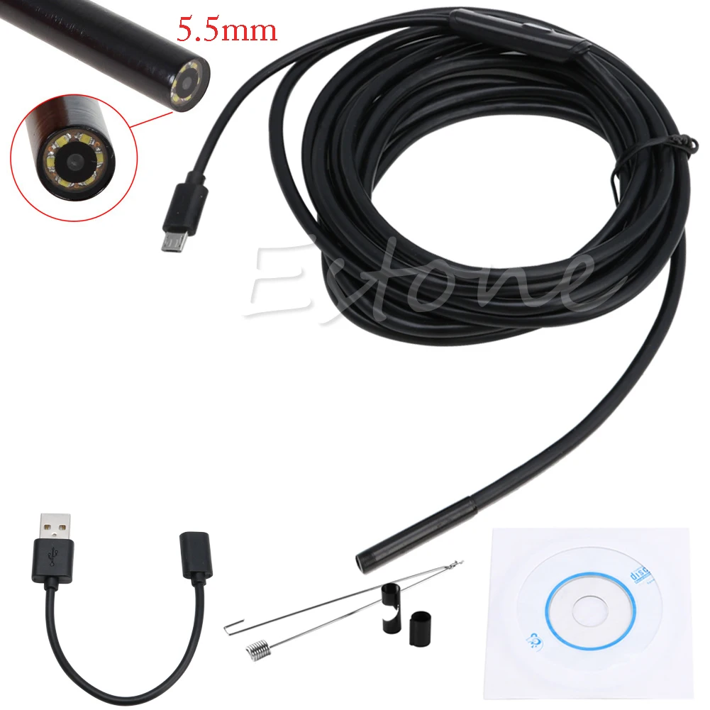 

5.5mm 7mm 1M 2M 5M Endoscope Waterproof Android Inspection Camera Borescope 6LED
