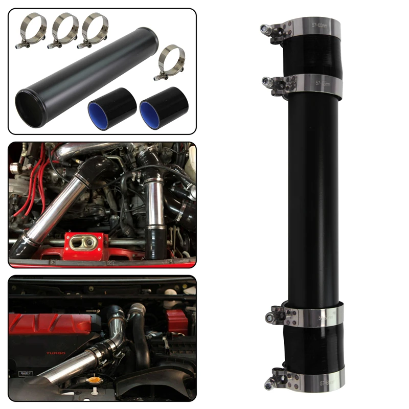 Different size Universal  57-76mm /2.25''-3.0" Straight  Intercooler Turbo Intake Air Piping +  Silicone hose T-Clamps Kits