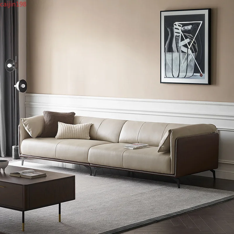 

Диван Loveseat в скандинавском стиле, простая домашняя мебель, маленькая гостиная, Трехместный Комбинированный Кожаный латексный диван