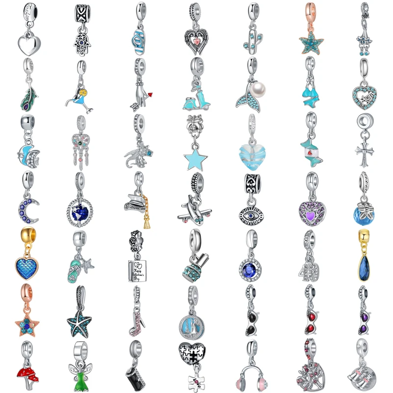 Женский браслет Pandora Синий Яркий кулон-бикини Подарочный аксессуар