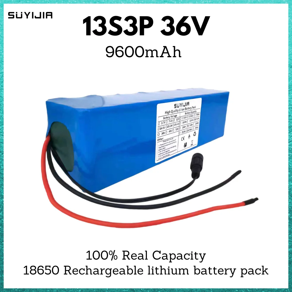 

13S3P 18650 48V 9600mAh Rechargeable Li-ion Battery Pack Real Capacity for 54.6V Electric Bicycle Electric Scooter Built-in BMS