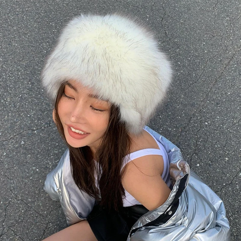 Зимняя женская плюшевая шапка в виде купола Женский русский рюкзак зимняя из