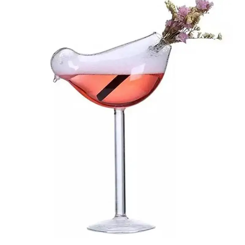 

Cute Bird-shaped Cocktail Glasses Transparent Lead-free High Shed Glass Wine Glass Goblet Whiskey Beer Drinking Cup