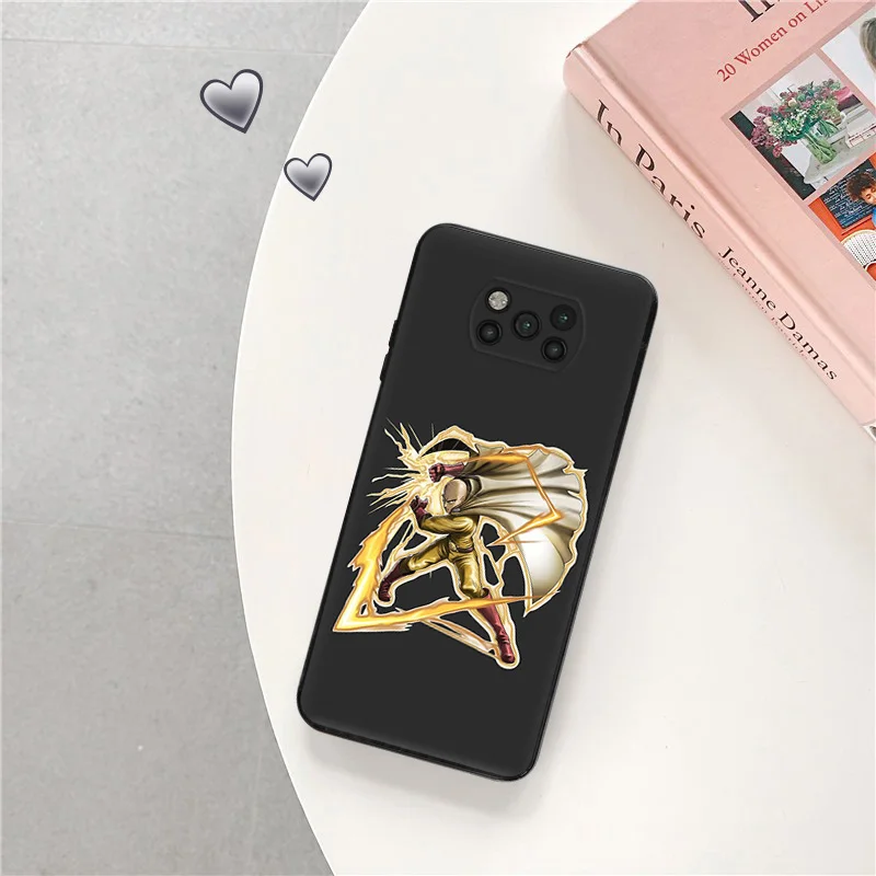 Черный матовый чехол для телефона Xiaomi Poco C61 M5 M5s X5 Pro 5G C51 C50 C40 X4 X3 F5 M4 M3 F3 GT Soft One Punch Man