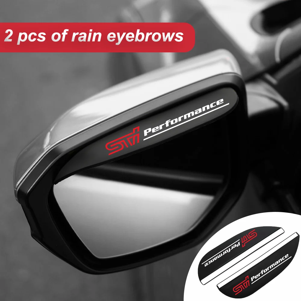 

2Pcs Rainproof Car Rear View Mirror Sticker Rain Eyebrow Weatherstrip Auto Mirror Rain Shield Shade For Subaru STi Performanc