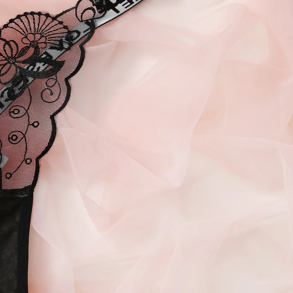 Женские прозрачные стринги с принтом