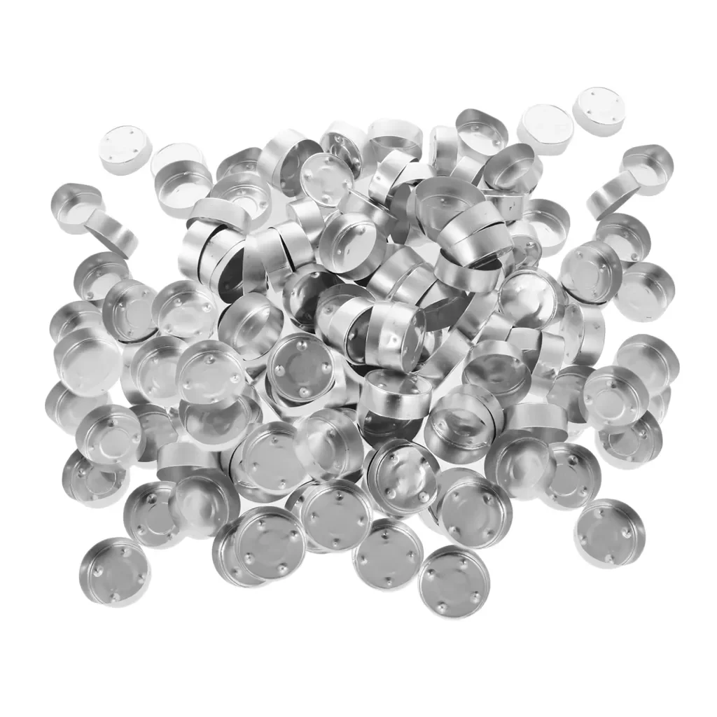 

200Pcs Empty Aluminum Tealight Cups DIY Candles Tealight Containers Case Candle Making Mold Tools 38x14mm