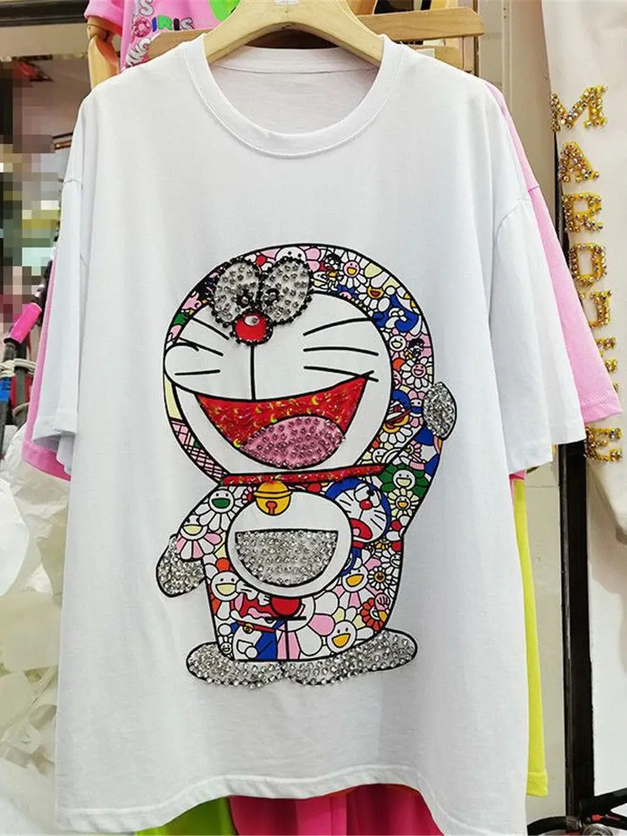 

Модная свободная Летняя женская футболка большого размера с надписью в Корейском стиле, топы с коротким рукавом в стиле Харадзюку, футболки в стиле хип-хоп