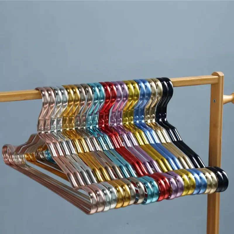 

NEW2023 10Pcs Clothing Hangers Metal Clothes Hngers Anti-slip Aluminium Alloy Drying Rack Wardrobe Space Saver Coat Hanger Stora