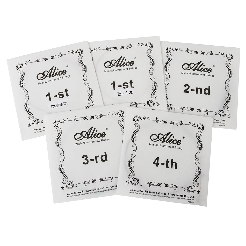 Alice A709 Violin Strings Set Plated Steel Plain String Nylon Core Al-Mg Wound Ni-Cr Winding