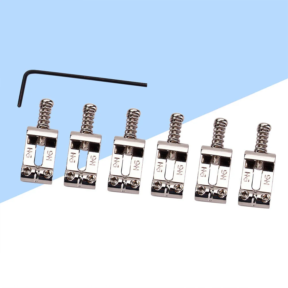 

6pcs Vintage Roller Saddle Guitar Bridge String Saddles for Electric Guitar GAQ06 (Silver)