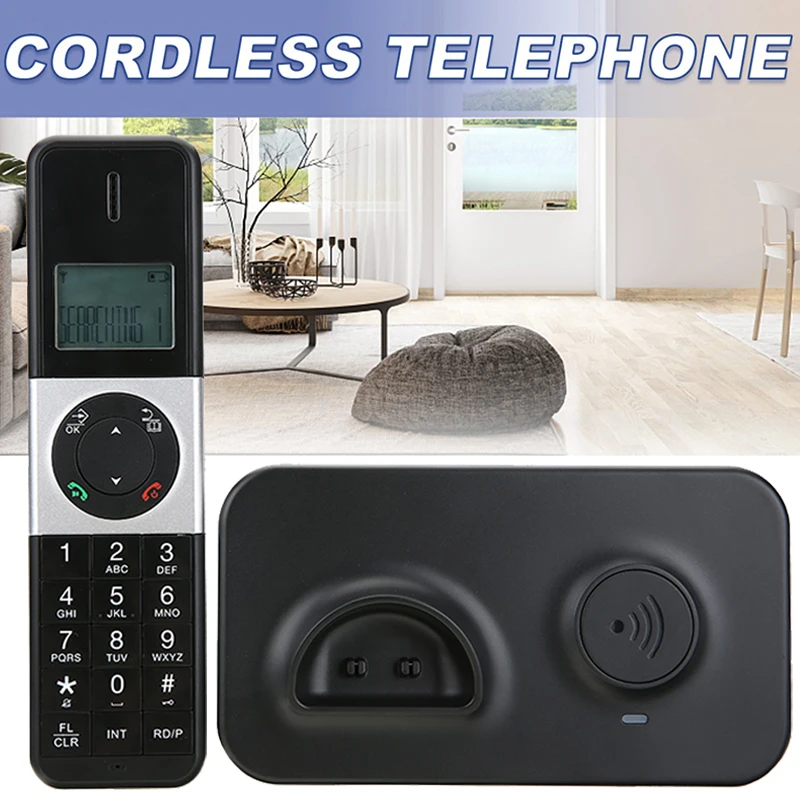 

1set D1002 Cordless Handheld Telephone With LCD Backlight Caller ID Hands-free Calls Support 16 Languages For Office Home Phone