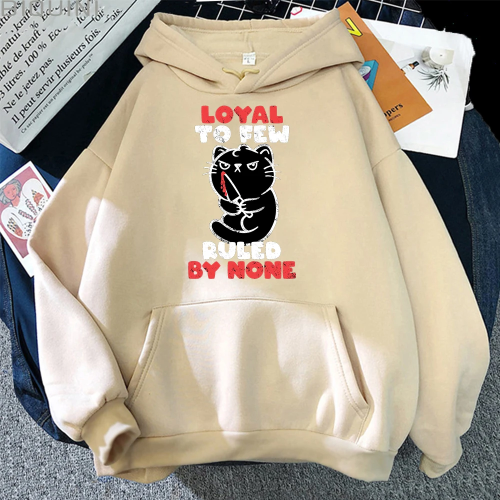 

Loyal To Few Ruled By None Kawaii Cat Hoodie Men Harajuku Casual Sweatshirt Fleece Fashion Hoodies Anime Graphic Streetwear Mens